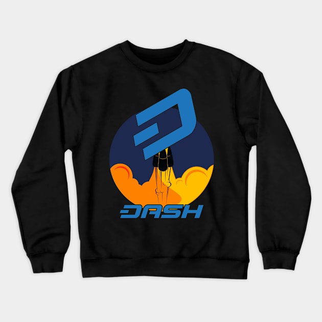 Rocket to The Moon : DASH Edition Crewneck Sweatshirt by CryptoTextile